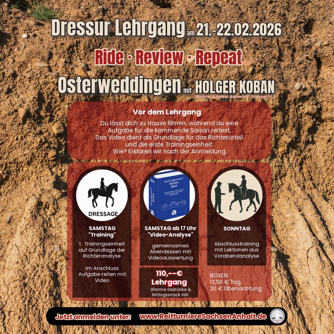 Dressur Lehrgang, Osterweddingen 21.-22.02.2026